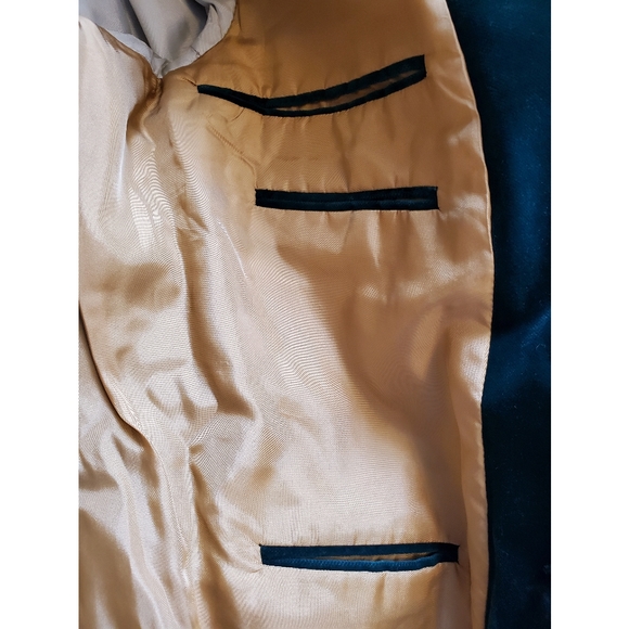 Vintage Pierre Laffitte Teal Velvet Suit Jacket - Picture 4 of 6